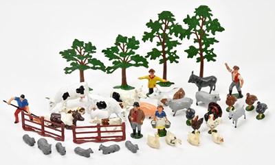 Lot 1825 - BRITAINS; a small selection of lead farm animals.