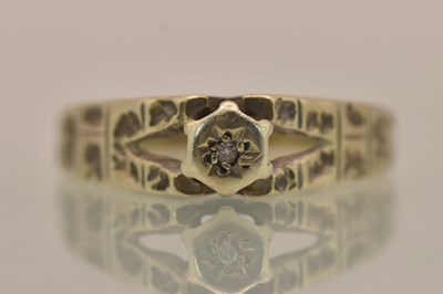 Lot 1351 - A 9ct white gold illusion set diamond ring,...