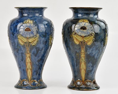 Lot 327 - ROYAL DOULTON; a pair of Artware vases of...