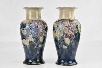 Lot 367 - ROYAL DOULTON; a large pair of Artware vases,...
