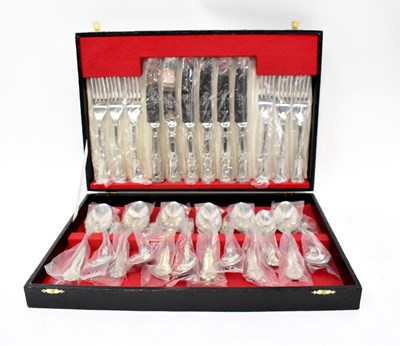 Lot 828 - A six setting canteen of silver plated cutlery...