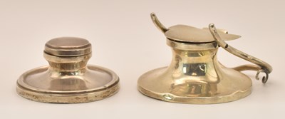Lot 1136 - A George V hallmarked silver inkwell, with...