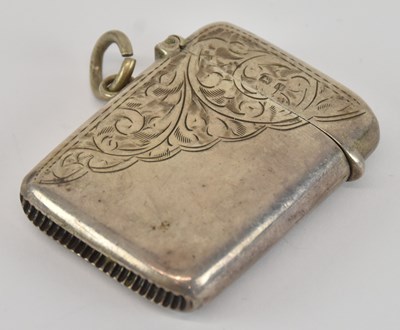 Lot 1208 - A George V hallmarked silver vesta case,...