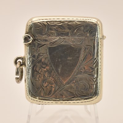 Lot 1191 - A George V hallmarked silver vesta case,...