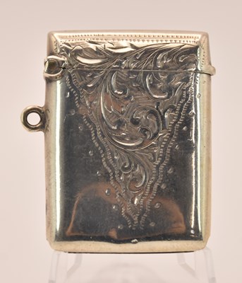 Lot 1213 - An Edward VII hallmarked silver vesta case,...