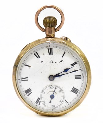 Lot 2989 - A 9ct yellow gold crown wind fob watch, the...