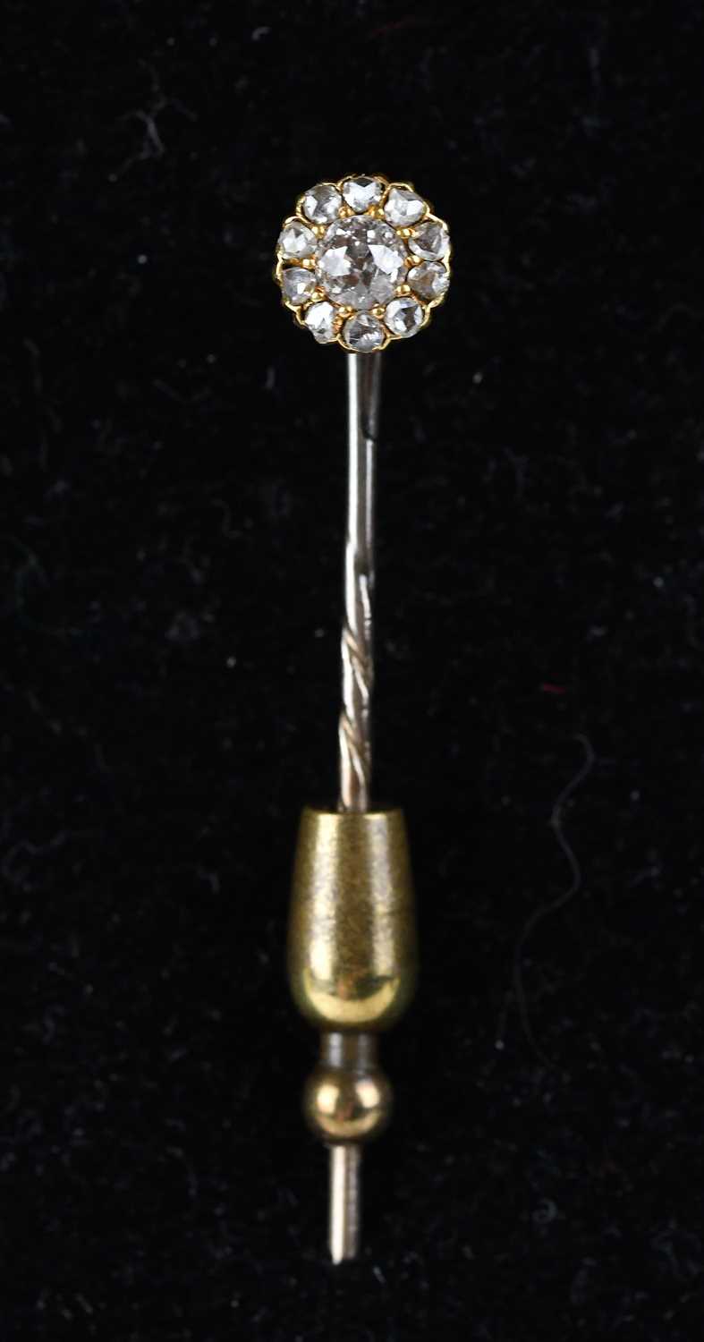 Lot 7 - A Victorian diamond set stickpin, set with...