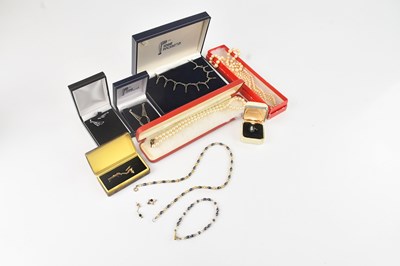 Lot 270 - Costume jewellery including two sets of pearls,...