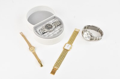 Lot 288 - LONGINES; a gold plated quartz gentleman's...