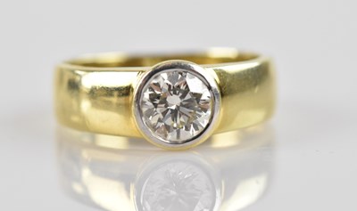 Lot 595 - A yellow metal diamond set gentleman's signet...