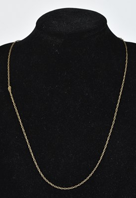 Lot 340 - A 9ct gold fine link necklace, length 560mm,...