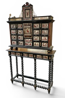 Lot 1 - An 18th century Continental ebony inlaid,...