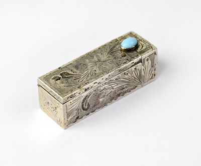 Lot 859 - An Italian 800 grade silver lipstick compact,...