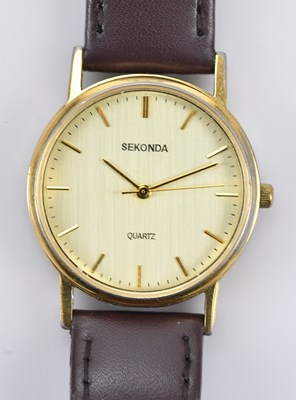 Lot 1235 - SEKONDA; a gentleman's gold plated and...
