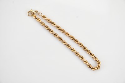 Lot 80 - A 9ct yellow gold twist textured bracelet,...