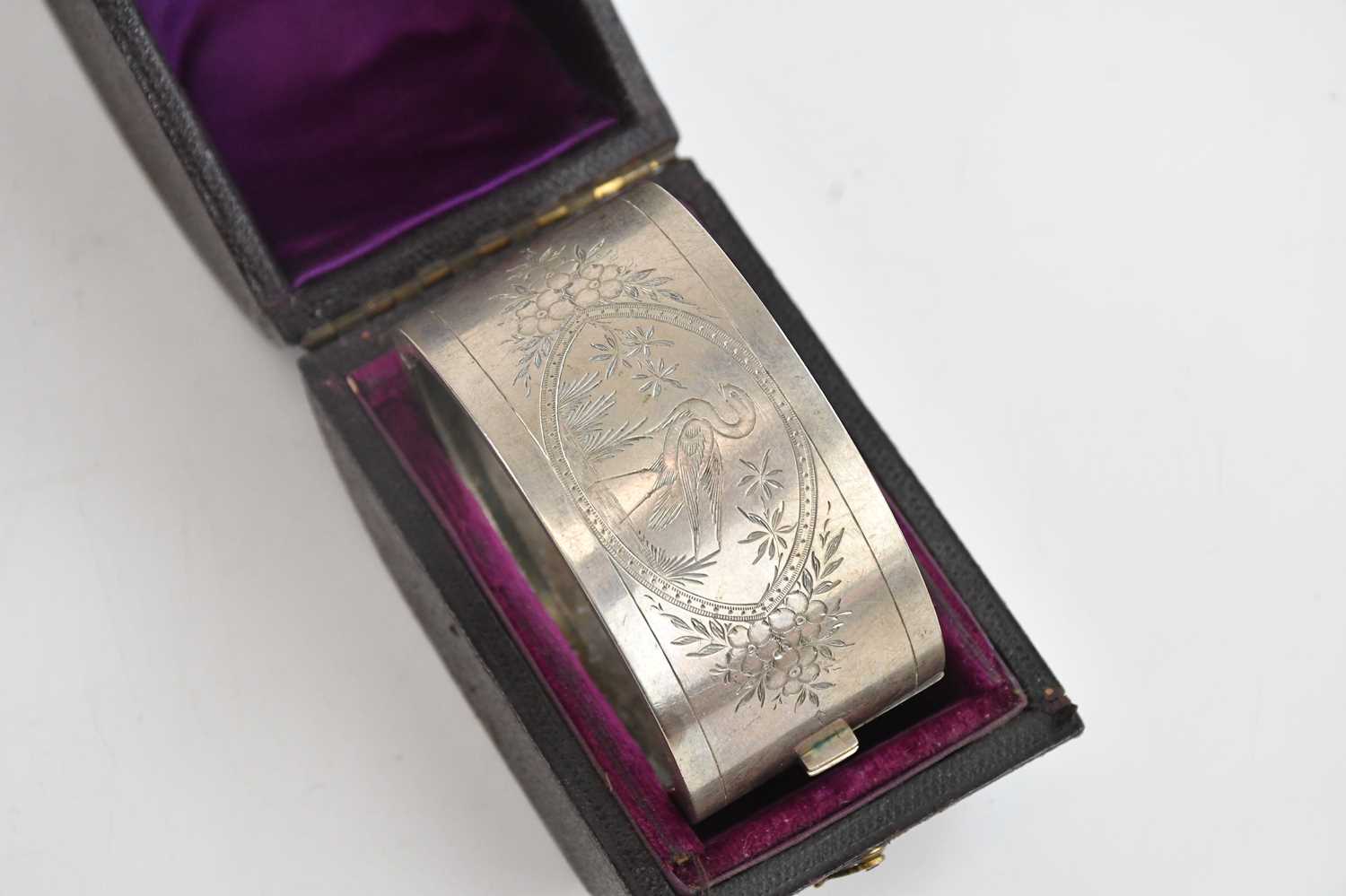 Lot 39 - A late Victorian silver plated hinged snap...