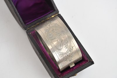 Lot 39 - A late Victorian silver plated hinged snap...