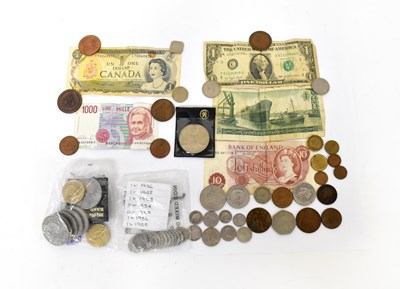 Lot 897 - A small quantity of world coinage and bank notes.