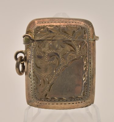 Lot 1216 - An Edward VII hallmarked silver vesta case,...