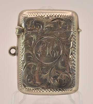 Lot 1217 - A late Victorian hallmarked silver vesta case,...