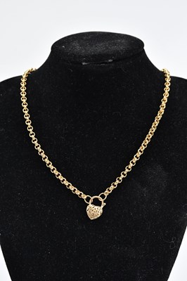 Lot 281 - A 9ct yellow gold hoop link necklace, with 9ct...