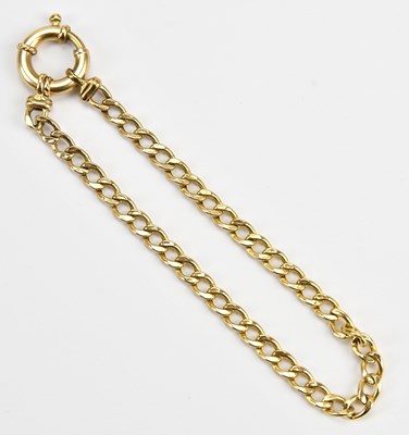 Lot 47 - A 9ct yellow gold flat link bracelet with hoop...