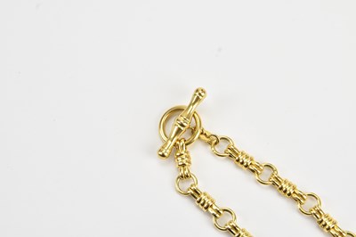 Lot 48 - A 14ct yellow gold hay bale link bracelet with...