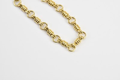 Lot 48 - A 14ct yellow gold hay bale link bracelet with...