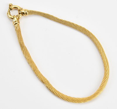 Lot 58 - A 9ct yellow gold mesh bracelet, length 200mm,...