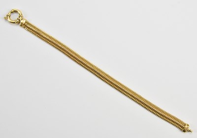 Lot 75 - A 9ct yellow gold open mesh effect bracelet,...