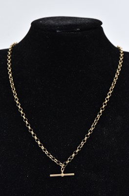Lot 51 - A 9ct yellow gold hoop link necklace, with...