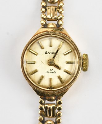 Lot 1153 - ACCURIST; a lady's 9ct gold cased 17 jewel...