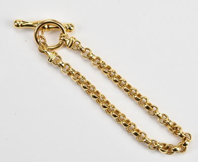 Lot 56 - A 14ct yellow gold hoop link bracelet, with...