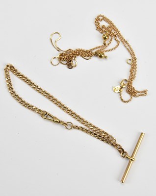 Lot 52 - A 9ct yellow gold flat link bracelet, with...