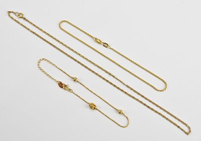 Lot 287 - A 9ct yellow gold fine link necklace, length...