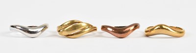Lot 466 - Four 9ct gold rings including a trio of...