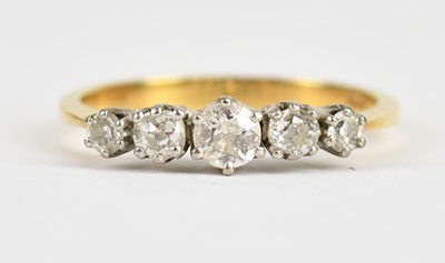 Lot 468 - A diamond five stone dress ring, set with five...
