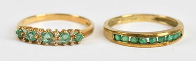 Lot 548 - A 9ct yellow gold dress ring set with diamonds...