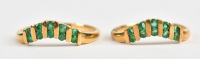Lot 527 - Two 9ct yellow gold wishbone shaped rings set...