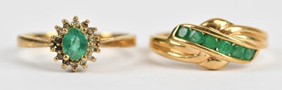 Lot 531 - Two 9ct yellow gold dress rings, including a...