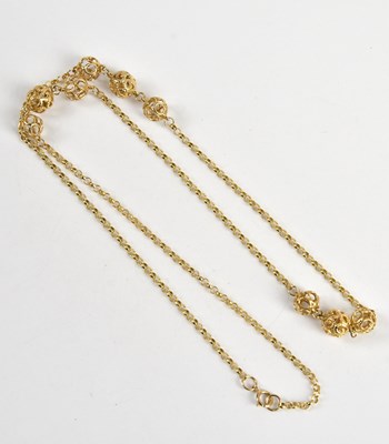 Lot 285 - A 9ct yellow gold hoop link necklace set with...