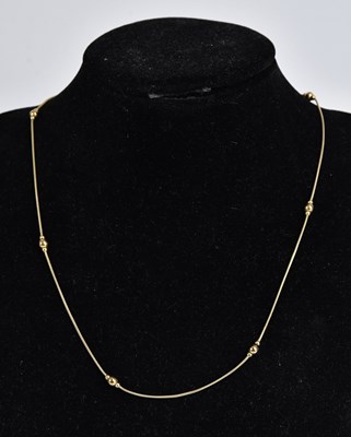 Lot 286 - A 9ct yellow gold fine link necklace set with...