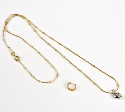 Lot 316 - A 9ct yellow gold fine link necklace set with...