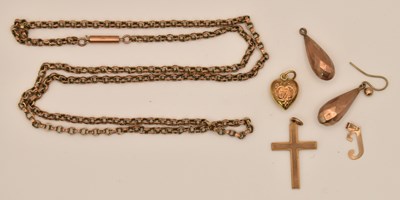 Lot 1222 - A 9ct gold belcher link necklace with tube box...