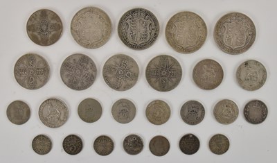Lot 1609 - A quantity of GB pre-1920 silver coins,...