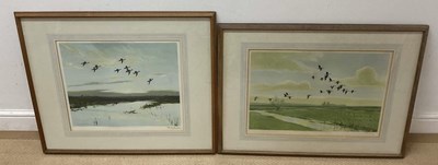 Lot 462 - PETER SCOTT; two pencil signed prints, birds...