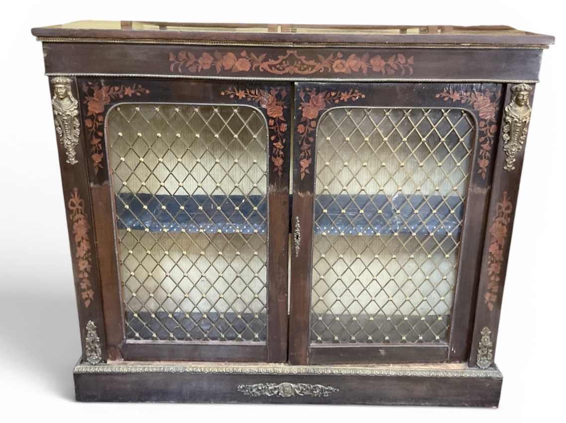 Lot 35 - A good 19th century marquetry inlaid gilt...