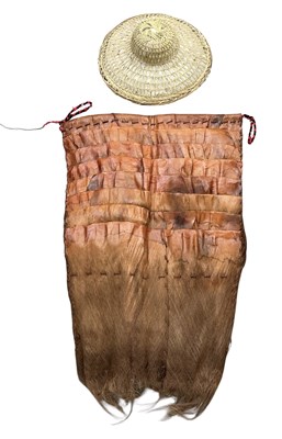 Lot 1030 - A modern Chinese woven wicker rice farmer's...