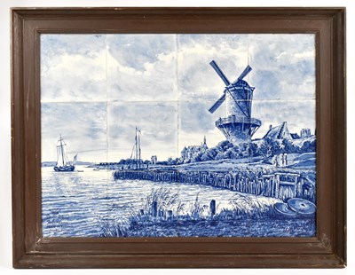 Lot 1361 - Twelve framed blue and white transfer...