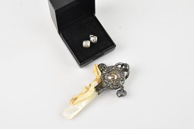 Lot 212 - An Edward VII hallmarked silver and mother of...